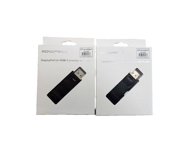 2Pack Monoprice DisplayPort Male to HDMI Female Adapter DP-M-HDMI-F, New