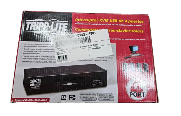 Lot 10 Tripp Lite 4-Ports External Desktop KVM switch VGA/USB w/ PSU B006-VU4-R