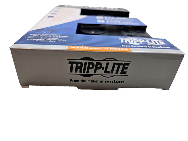 Lot 2 Tripp Lite TLP808B 8 Outlet Surge Protector Power Strip, 8ftRight Angle P