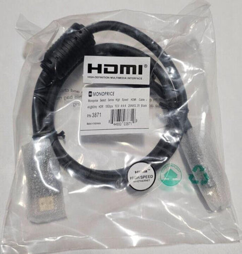 Lot 10 Monoprice 3ft 4k@60Hz HDR 18Gbps HDMI High Speed Cable with Ethernet 3ft