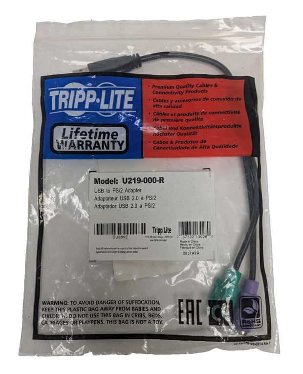 New Tripp Lite U219-000-R USB to PS/2 Adapter Converter