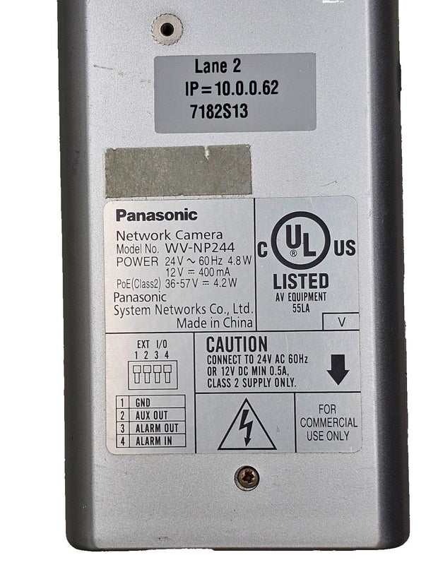 Panasonic WV-NP244 I-Pro Security Color Camera w/ 2.8-8mm IR 1:1.2 Mega Pixel Le