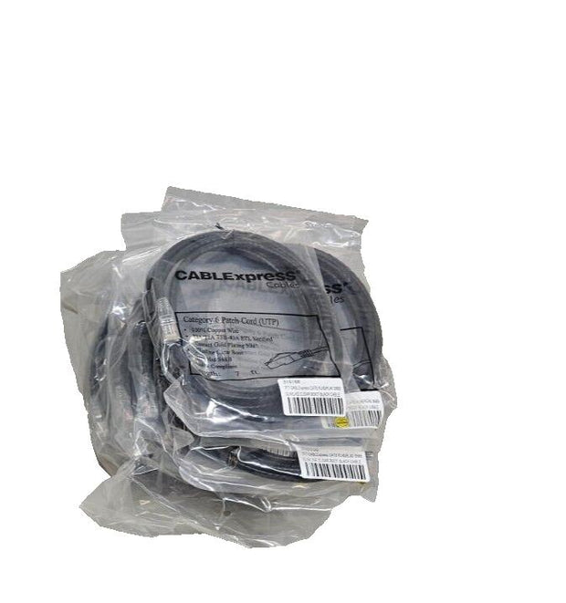 Bulk Lot 100 pcs 10ft Cat6 RJ45 Ethernet Cables Black, Gold Plated, Sealed