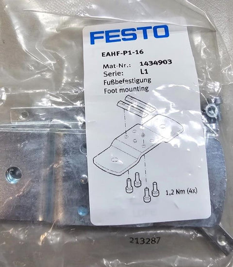 Festo 1434903 EAHF Foot Mounting for EPCO Cylinders, 16mm, Steel EAHF-P1-16