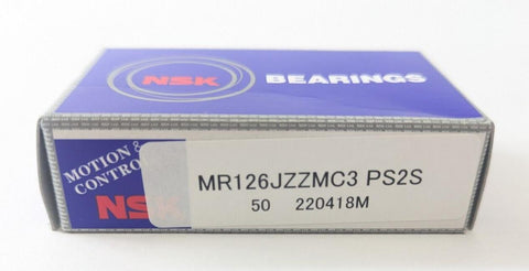 50 PCS NSK Deep Groove Ball Bearing (MR126ZZ) Single Row