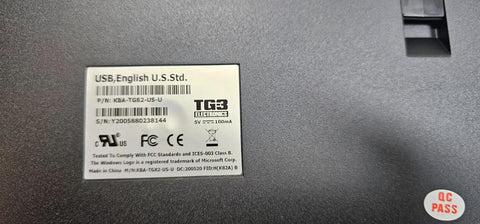 TG3 Electronics USB Keyboard KBA-TG82-US-U, 82 Key, USB, Low Profile, Black, NEW