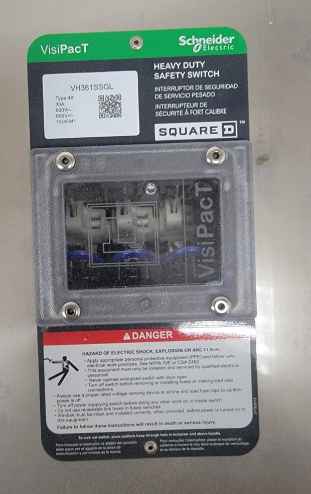 New Square D Schneider VisiPacT VH361SSGL Heavy Duty Safety Switch 30A 600V