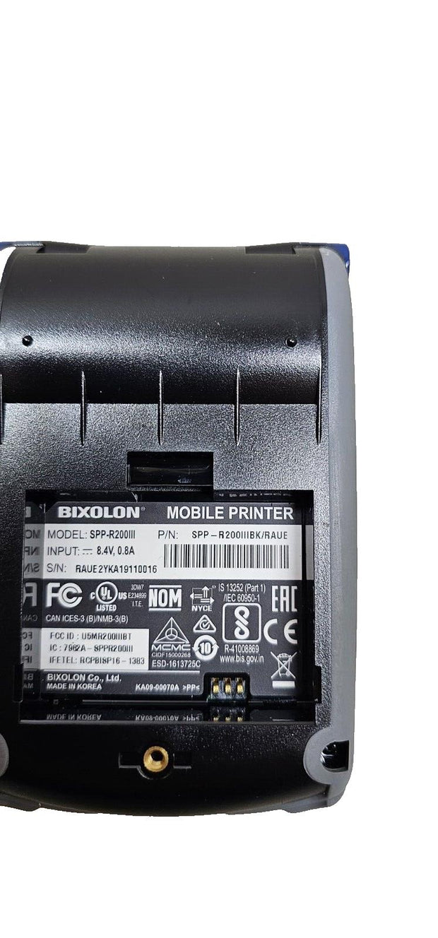 New Bixolon Mobile Printer SPP-R200III Direct Thermal Printer +Charger,Batt,Case