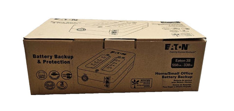 New Eaton 3S 550VA / 330W Desktop Mini-Tower UPS w/ 8 Outlets For Home Or Office