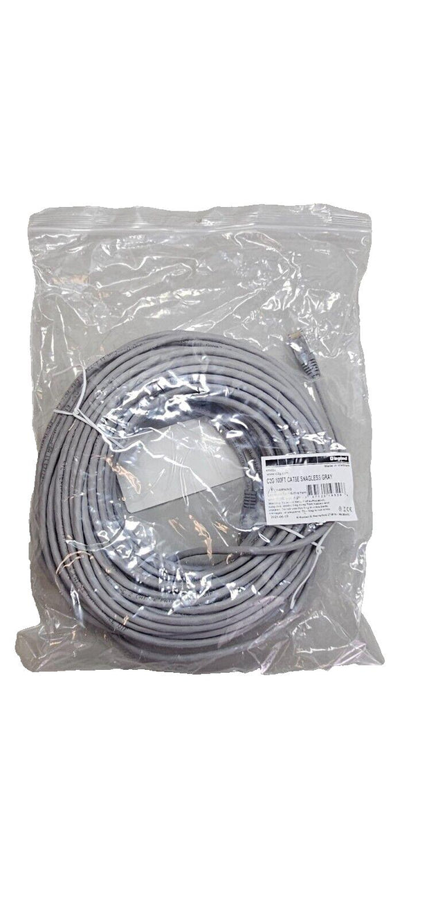 100ft Cat5e Snagless Unshielded (UTP) Ethernet Network Patch Cable - Gray RJ45