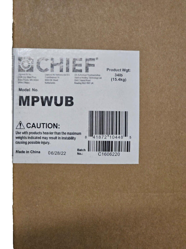 Chief MPWU Universal Swing Arm Wall Mount, 26-50", 125Lb Heavy Duty, Swivel Lowp