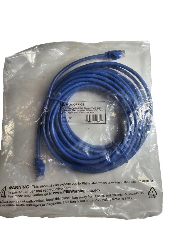 Lot 11 Monoprice 550 MHz Category 6 Patch Cord (UTP) 25 ft. #11294, New, Sealed