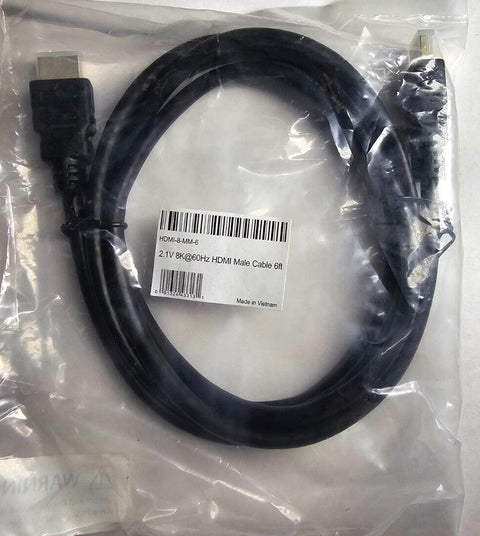 Lot 22 New Individually Sealed 6ft 8k @60hz 2.1V Premium Video HDMI Male Cables