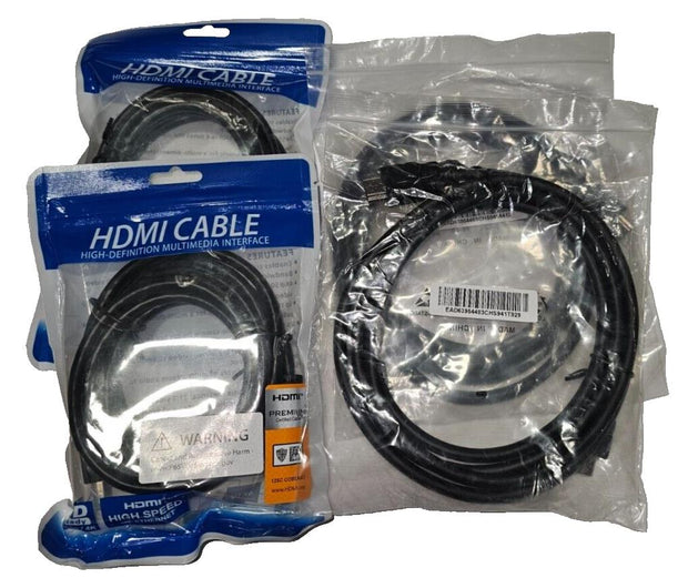 Lot of 5 Premium High Speed HDMI Cables, 6ft 4k@60Hz Support, Sealed