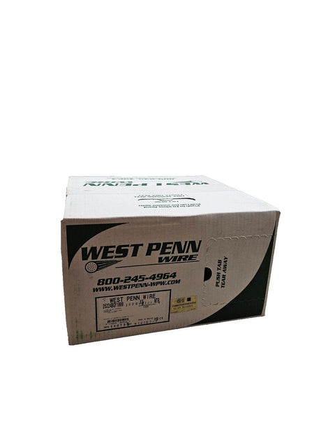 WEST PENN WIRE 25224BBK1000 Multi-Conductor Cable, 1000' Box, 18/2C, STR, Black*