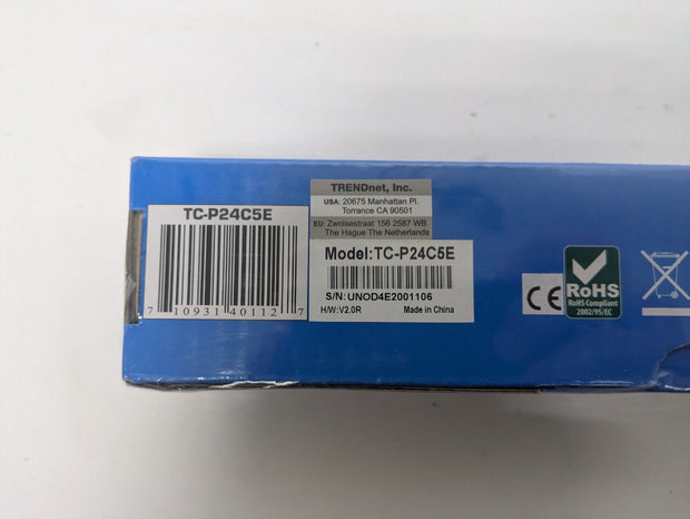 NIB TRENDnet Patch Panel TC-P24C5E CAT.5 / 5e Patch Panel T568 A/B Wired