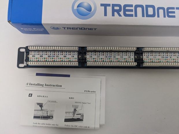 NIB TRENDnet Patch Panel TC-P24C5E CAT.5 / 5e Patch Panel T568 A/B Wired