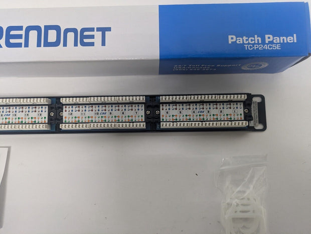 NIB TRENDnet Patch Panel TC-P24C5E CAT.5 / 5e Patch Panel T568 A/B Wired