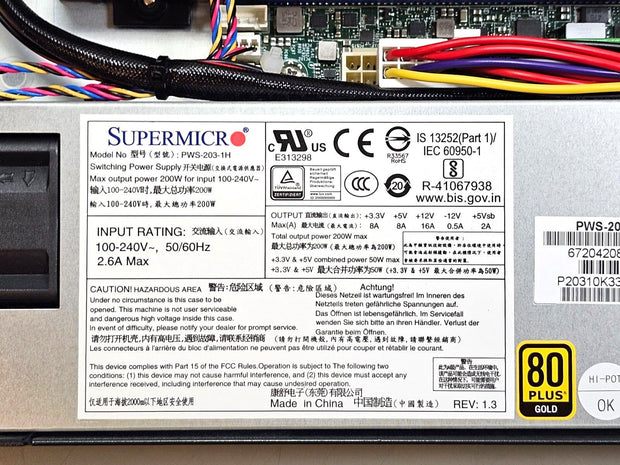 New Barebones Supermicro 5019D Server, 4C/8T Xeon D-2123T, 1U Rackmountable, 10G