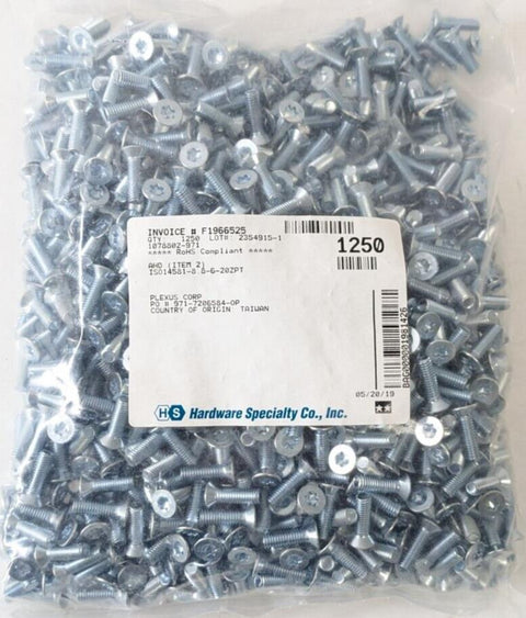 QTY 1250 Hardware Specialty Torx Flathead ISO 14581 Zinc/Stainless Hex Screws