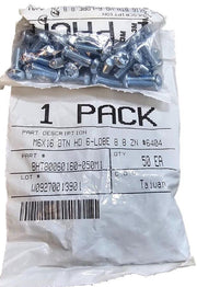 100PCS 92832A544 Zinc-Plated Steel Button Head Torx Screws M6x16mm ISO14583