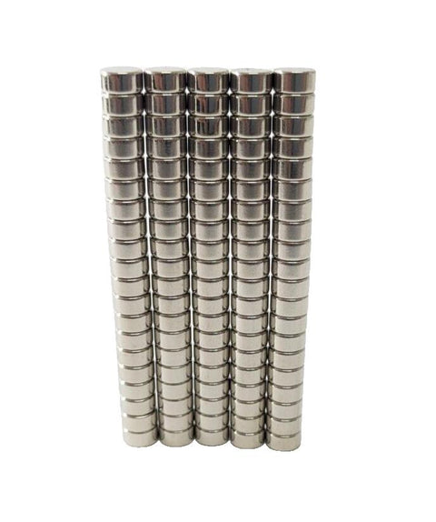 100PCS 5862K103 6.35x3.18mm N52 Neodymium Magnets, 3.34lb Pull, Nickel Plated