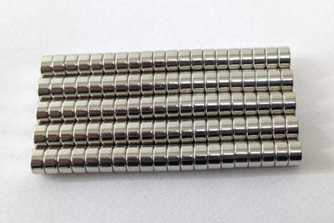 100PCS 5862K103 6.35x3.18mm N52 Neodymium Magnets, 3.34lb Pull, Nickel Plated