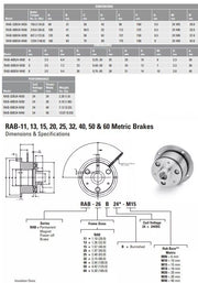 Deltran RAB-60A DC24V Permanent Magnet Clutch Friction Brake w/ Hub