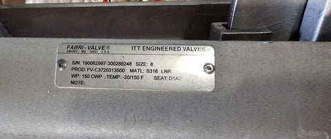 Fabri-valve C37 FV-C3720313500 Manual Stainless Lugged Knife Gate Valve 8in 150