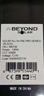 Beyond Solar Pollux Pro Series Commercial Street Light, 100W, 5000K, 65x24" IP65