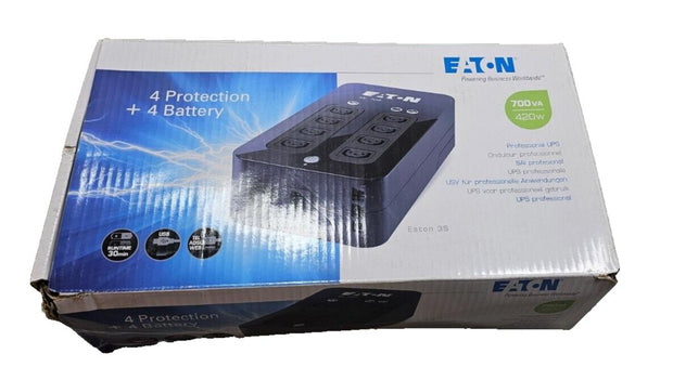 Eaton 3S (3S700IEC) 700VA 420W 230V Offline UPS Battery Backup w/ Surge Protect