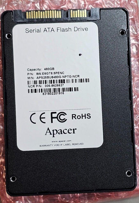 New Apacer/NCR 480GB Industrial Grade Sata 2.5" SSD APS25BU8480G 006-8626637