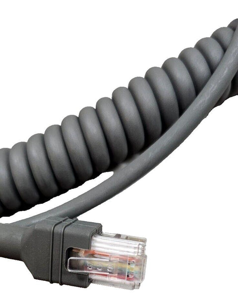 Zebra CBA-R31-C09ZAR 7ft Coiled RS232 to RJ45 Barcode Scanner EVM/DCS Cable