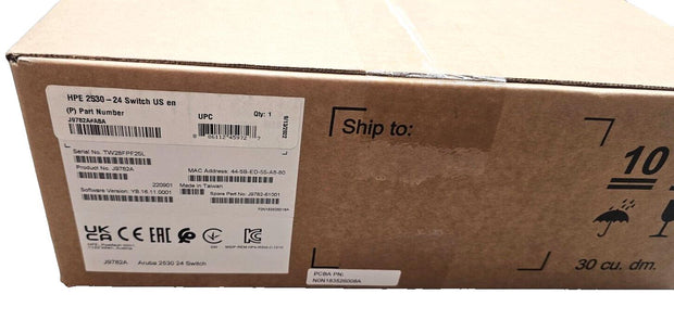 New, Sealed HPE Aruba J9782A 2530-24 24 Port 4SFP Managed Network Switch Rackmnt