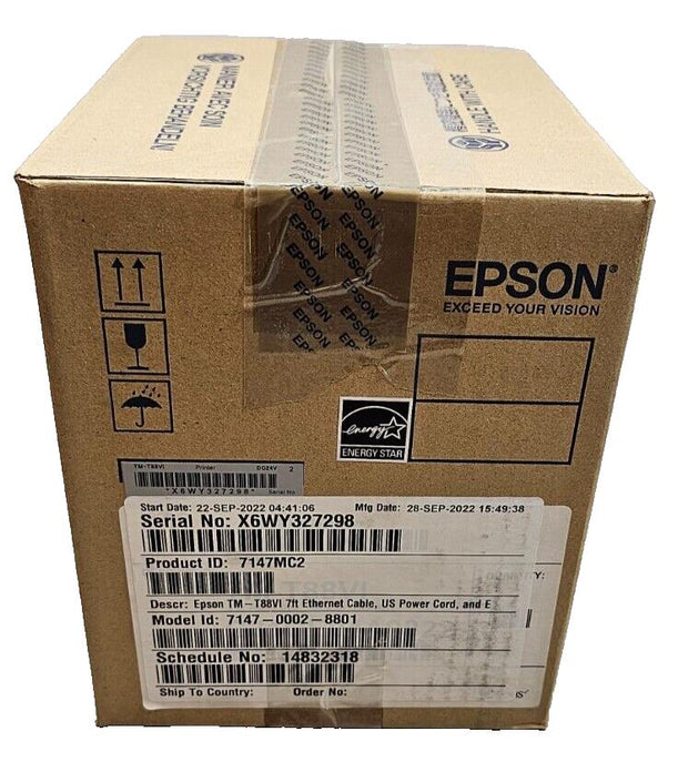 Epson TM-T88VI M338A Thermal POS Receipt Printer, Ethernet, USB, Serial, WiFi BT