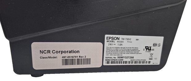 Epson TM-T88VI M338A Thermal POS Receipt Printer, Ethernet, USB, Serial, WiFi BT