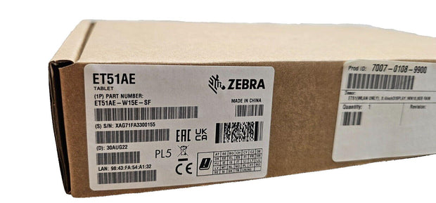 New Zebra ET51AE-W15E-SF 8.4" Rugged Barcode Scanner Tablet, W10, 8GB/128GB