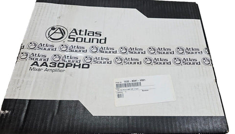 NIB Atlas Sound AA30PHD 3-Ch 30W Mixer Amplifier 25V/70.7V Variable Controls