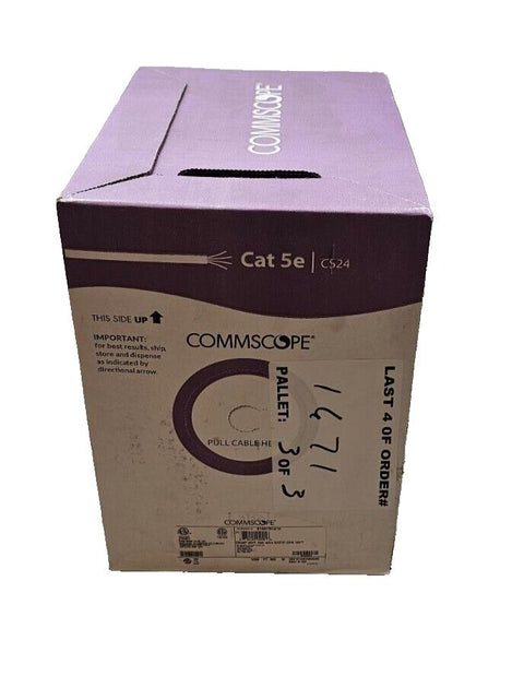 Commscope CS24P Cat5E U/UTP CPK 1KFT Network Ethernet Cable Plenum White /1000ft