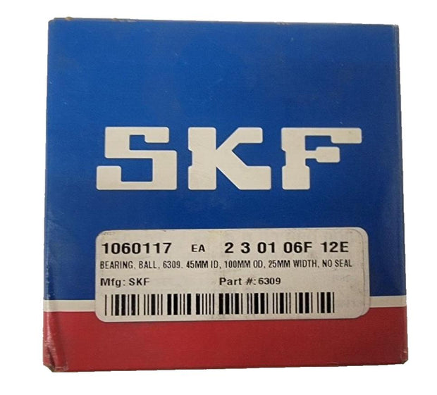 SKF Model 6309 JEM Radial Ball Bearing, Open, 45mm Bore Diameter