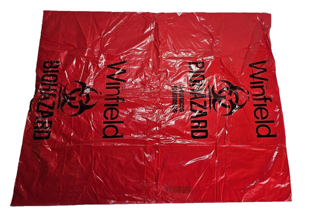 Winfield Biohazard Bags 30.5x41" 25lb Rated, 1.2mil, RED, Case 240 Bags