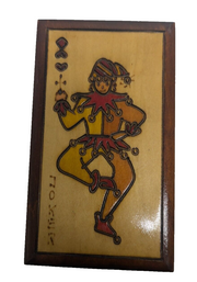 Vintage Joker Playing Card Deck Box Wooden Decorative