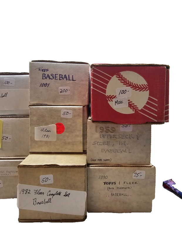 Huge lot 80's & 90's Trading Cards, Baseball, Hockey, Misc, Fleer, Topps Upper