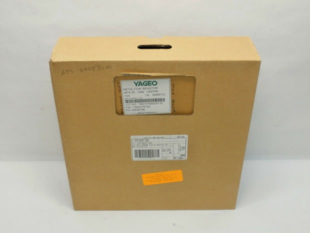 YAGEO 7.50KXTR-ND 1/4W Resistor Box of 5000 MFR-25FRF52-7K5