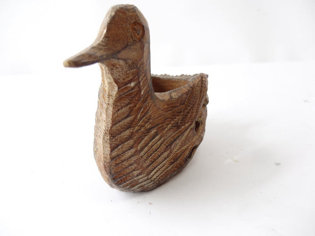 Vintage Wooden Duck Figurine Holder