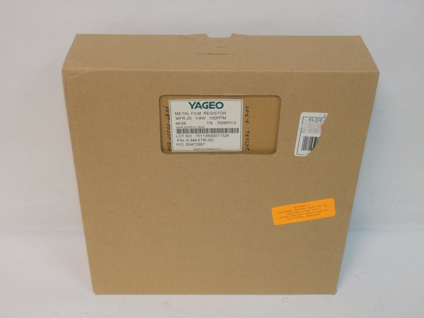 YAGEO 6.34KXTR-ND 1/4W Metal Film Resistor Box of 5000 MFR-25FRF52-6K34